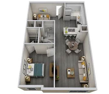 Unit A — 1 Bedroom + Den Floor Plan